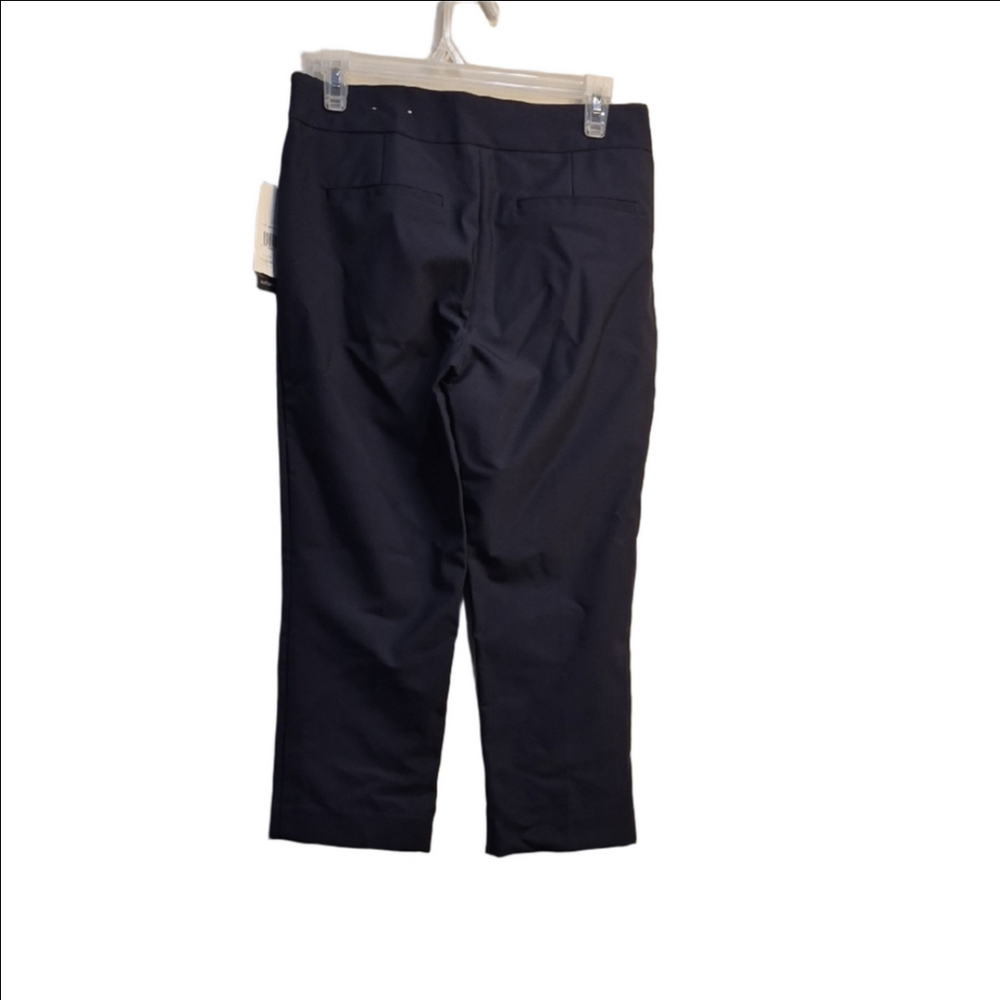 ALFRED SUNG, PULL ON NAVY BLUE PANTS.